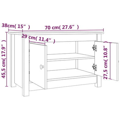 Scarpiera Bianca 70x38x45,5 cm in Legno Massello di Pino - homemem39