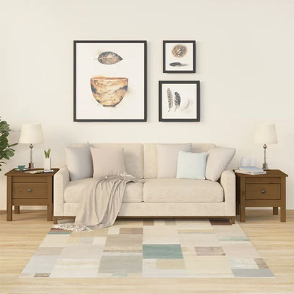Tavolini 2 pz Ambrati 40x40x39 cm Legno Massello di Pino - homemem39