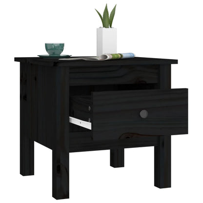 Tavolino Nero 40x40x39 cm Legno Massello di Pino - homemem39