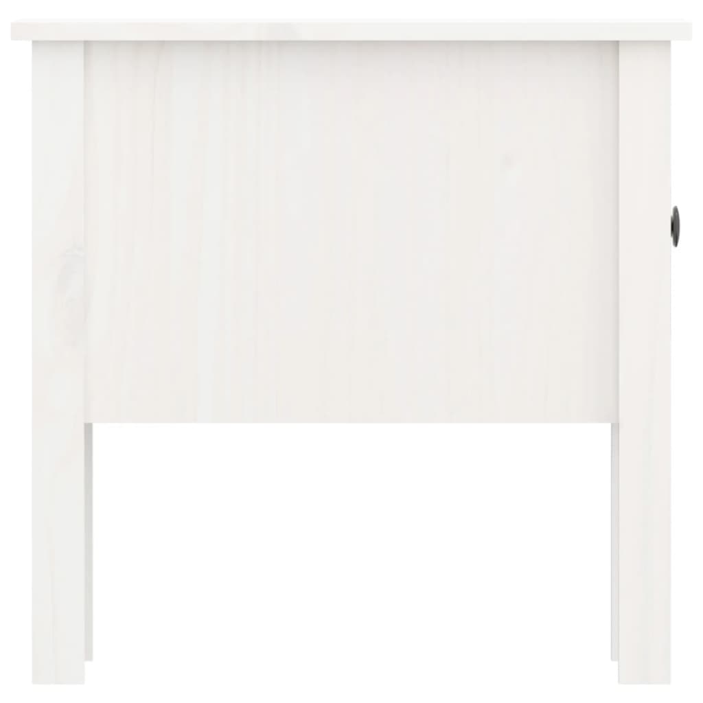 Tavolino Bianco 50x50x49 cm Legno Massello di Pino
