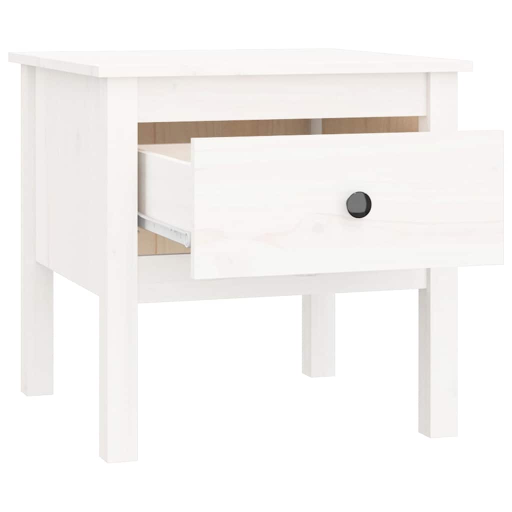 Tavolini 2 pz Bianchi 50x50x49 cm Legno Massello di Pino