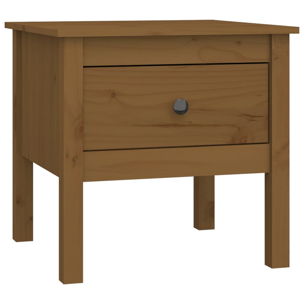 Tavolini 2 pz Marrone Ambrato 50x50x49cm Legno Massello di Pino