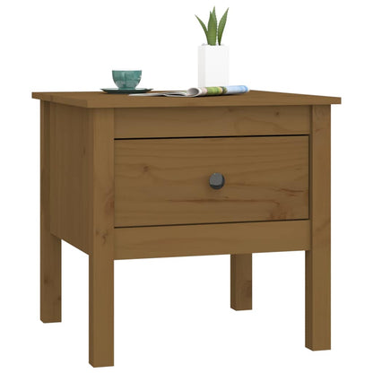 Tavolini 2 pz Marrone Ambrato 50x50x49cm Legno Massello di Pino
