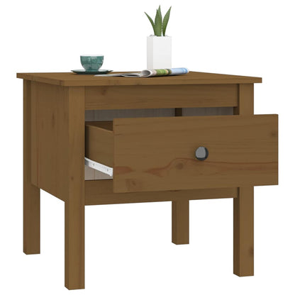 Tavolini 2 pz Marrone Ambrato 50x50x49cm Legno Massello di Pino