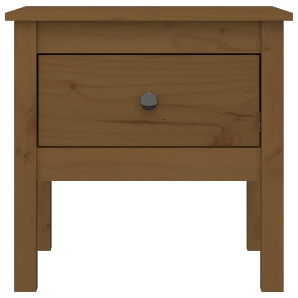 Tavolini 2 pz Marrone Ambrato 50x50x49cm Legno Massello di Pino