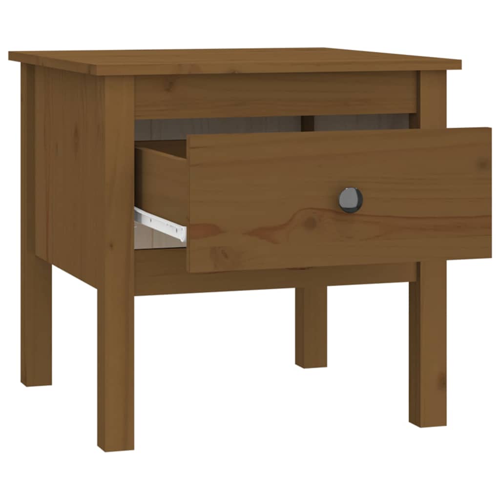 Tavolini 2 pz Marrone Ambrato 50x50x49cm Legno Massello di Pino
