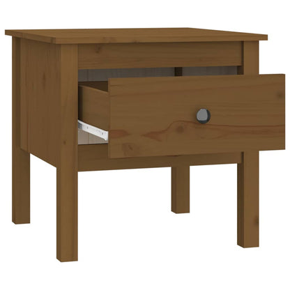Tavolini 2 pz Marrone Ambrato 50x50x49cm Legno Massello di Pino