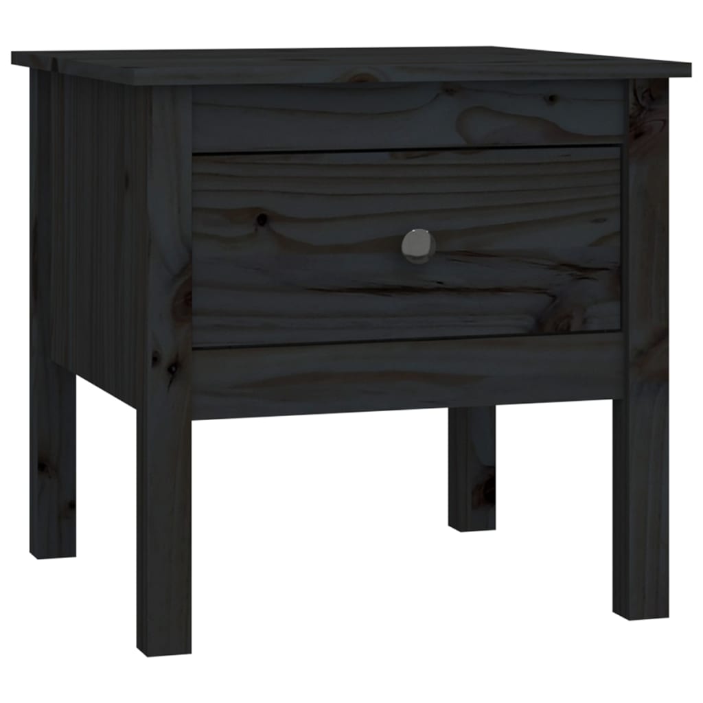 Tavolino Nero 50x50x49 cm Legno Massello di Pino - homemem39