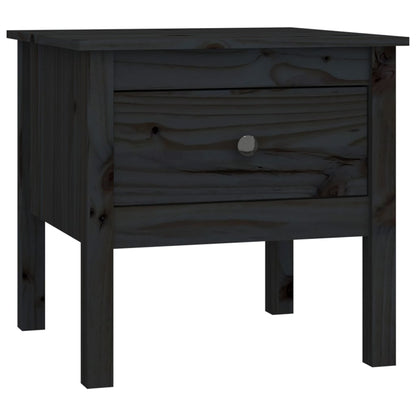 Tavolino Nero 50x50x49 cm Legno Massello di Pino - homemem39