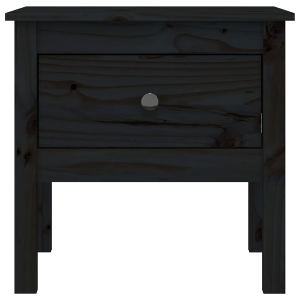 Tavolino Nero 50x50x49 cm Legno Massello di Pino - homemem39