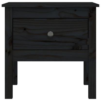 Tavolini 2 pz Neri 50x50x49 cm in Legno Massello di Pino