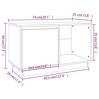 Mobile Porta TV 74x35x44 cm in Legno Massello di Pino