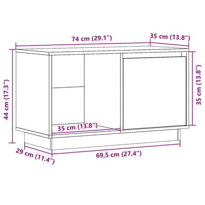 Mobile Porta TV 74x35x44 cm in Legno Massello di Pino