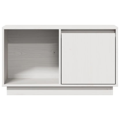 Mobile Porta TV Bianco 74x35x44 cm in Legno Massello di Pino