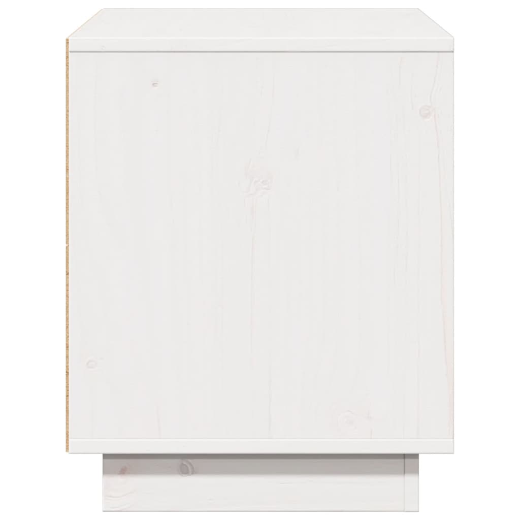 Mobile Porta TV Bianco 74x35x44 cm in Legno Massello di Pino