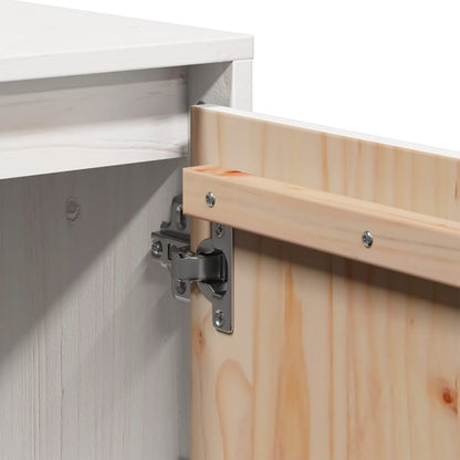 Mobile Porta TV Bianco 74x35x44 cm in Legno Massello di Pino - homemem39