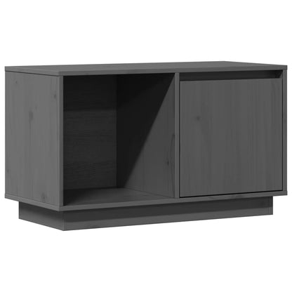 Mobile Porta TV Grigio 74x35x44 cm in Legno Massello di Pino