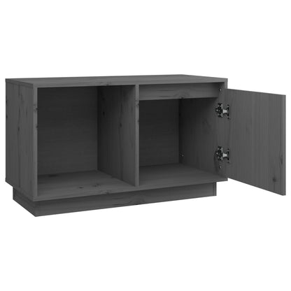 Mobile Porta TV Grigio 74x35x44 cm in Legno Massello di Pino