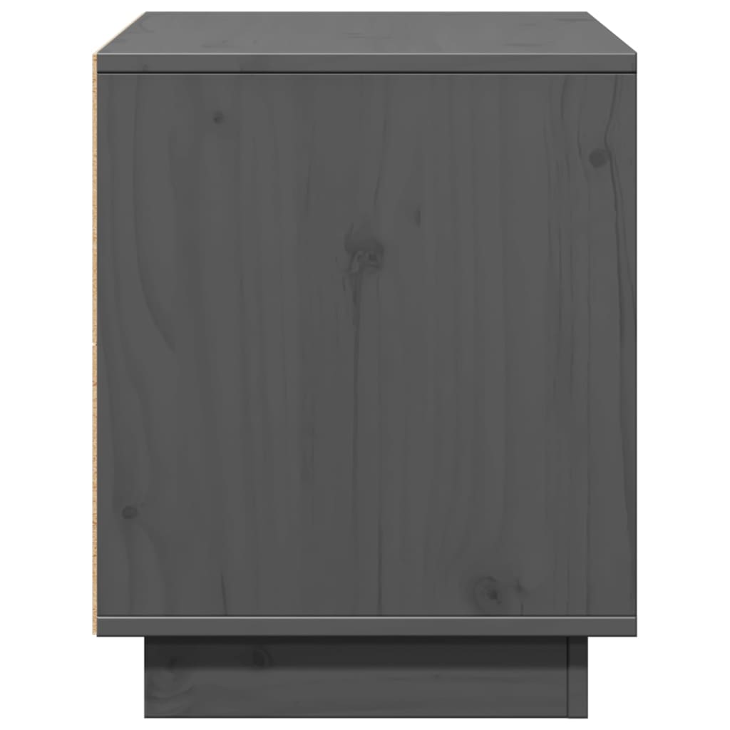 Mobile Porta TV Grigio 74x35x44 cm in Legno Massello di Pino