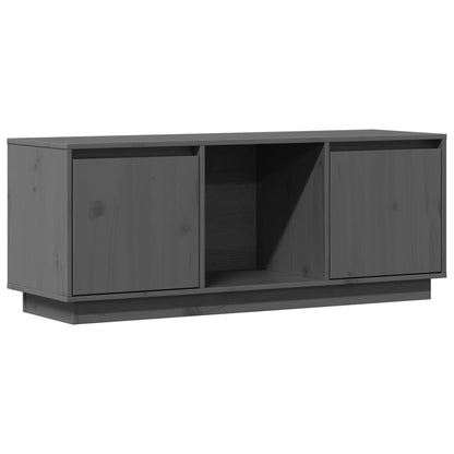 Mobile Porta TV Grigio 110,5x35x44 cm in Legno Massello di Pino