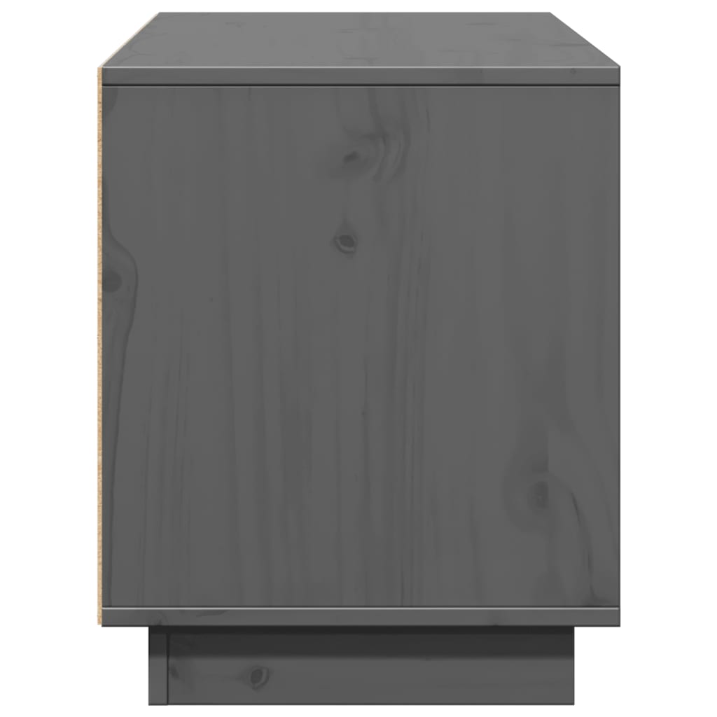 Mobile Porta TV Grigio 110,5x35x44 cm in Legno Massello di Pino