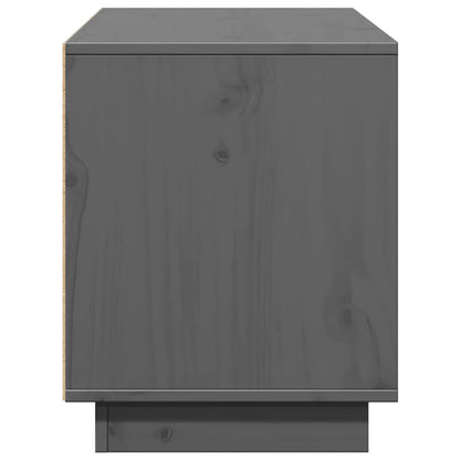 Mobile Porta TV Grigio 110,5x35x44 cm in Legno Massello di Pino