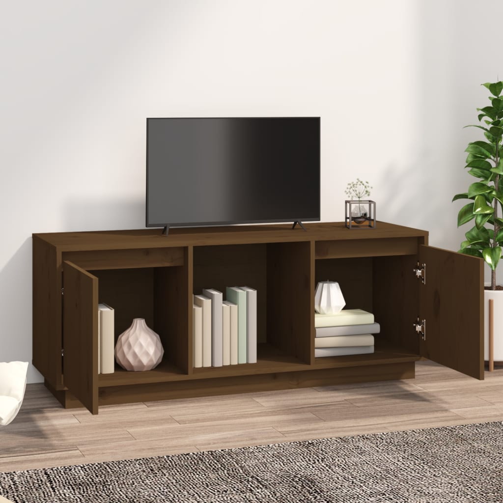 Mobile Porta TV Ambra 110,5x35x44 cm in Legno Massello di Pino