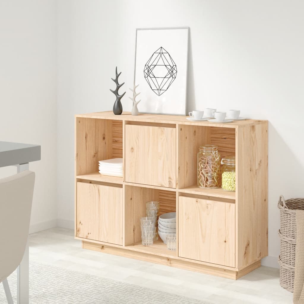 Credenza 110,5x35x80 cm in Legno Massello di Pino - homemem39