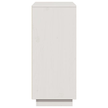 Credenza Bianca 110,5x35x80 cm in Legno Massello di Pino - homemem39