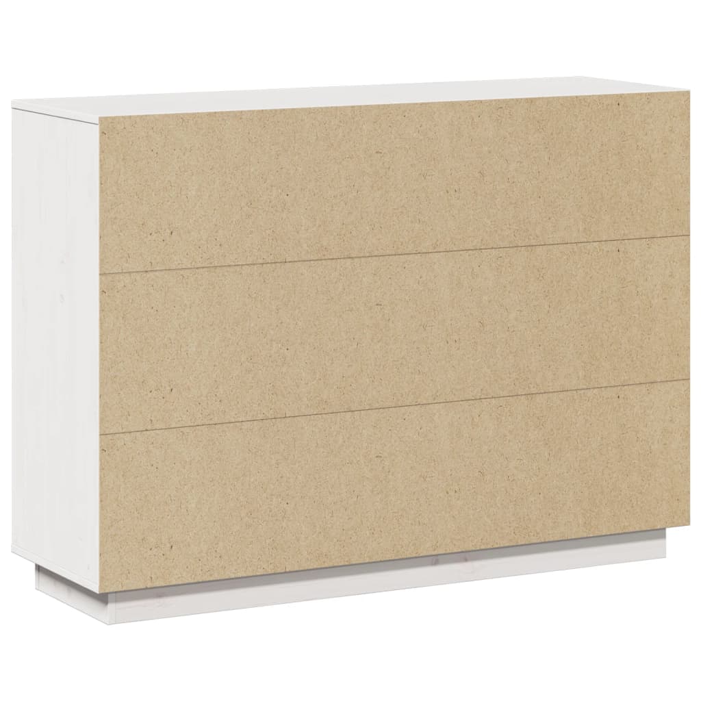 Credenza Bianca 110,5x35x80 cm in Legno Massello di Pino - homemem39