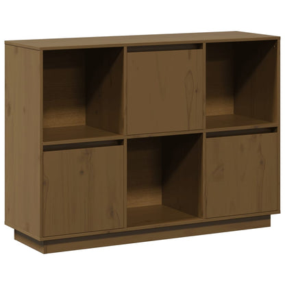 Credenza Marrone Ambrato 110,5x35x80 cm Legno Massello di Pino - homemem39