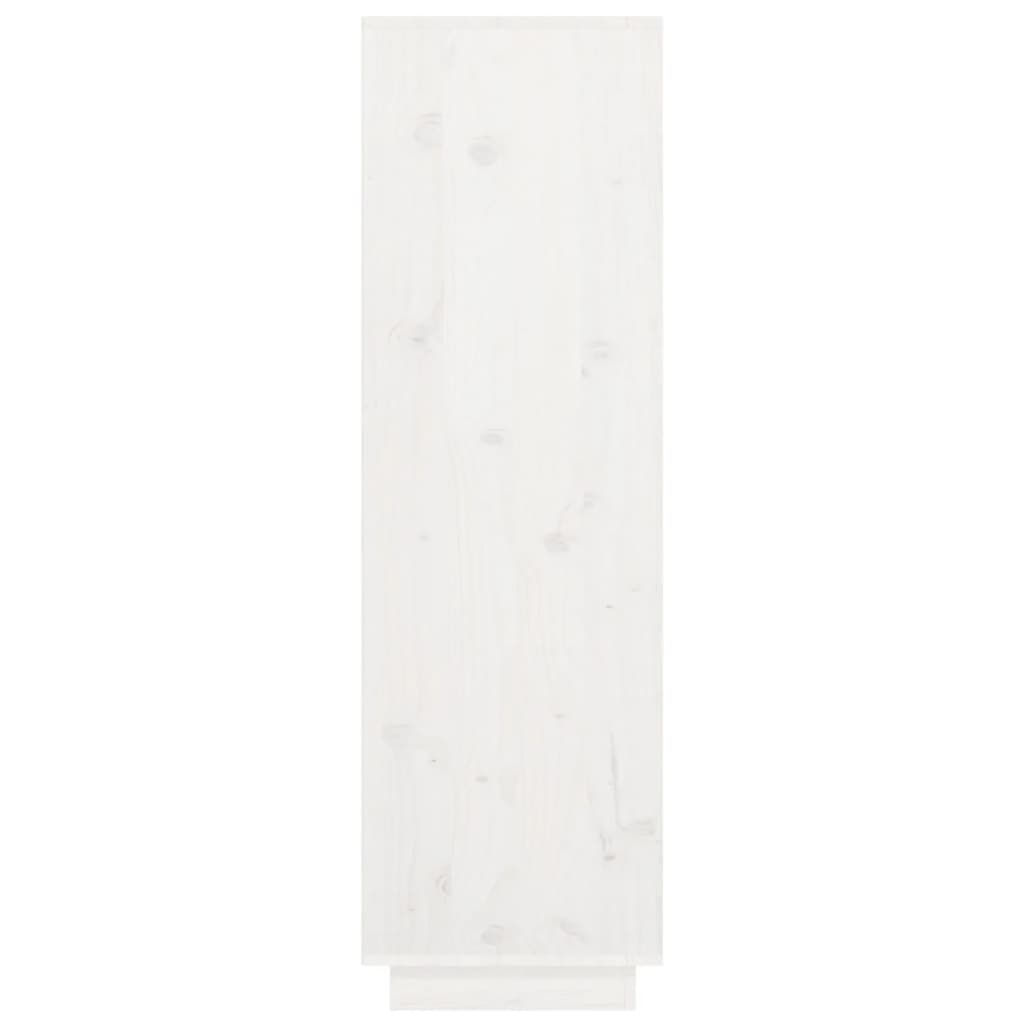 Credenza Bianca 38x35x117 cm in Legno Massello di Pino - homemem39