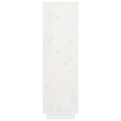 Credenza Bianca 38x35x117 cm in Legno Massello di Pino - homemem39