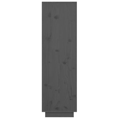 Credenza Grigia 38x35x117 cm in Legno Massello di Pino - homemem39