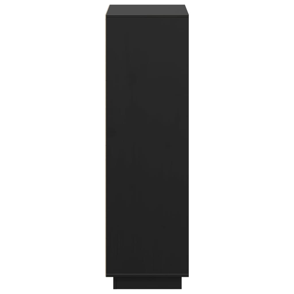 Credenza Nera 74x35x117 cm in Legno Massello di Pino - homemem39