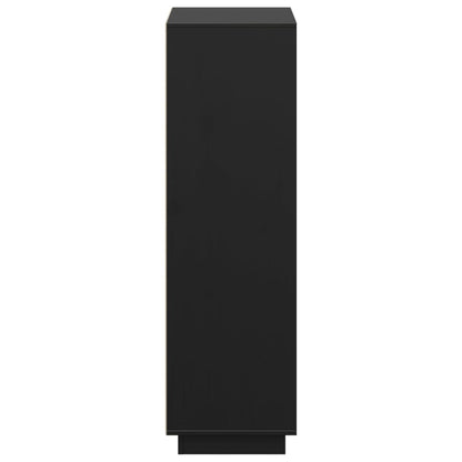 Credenza Nera 74x35x117 cm in Legno Massello di Pino - homemem39