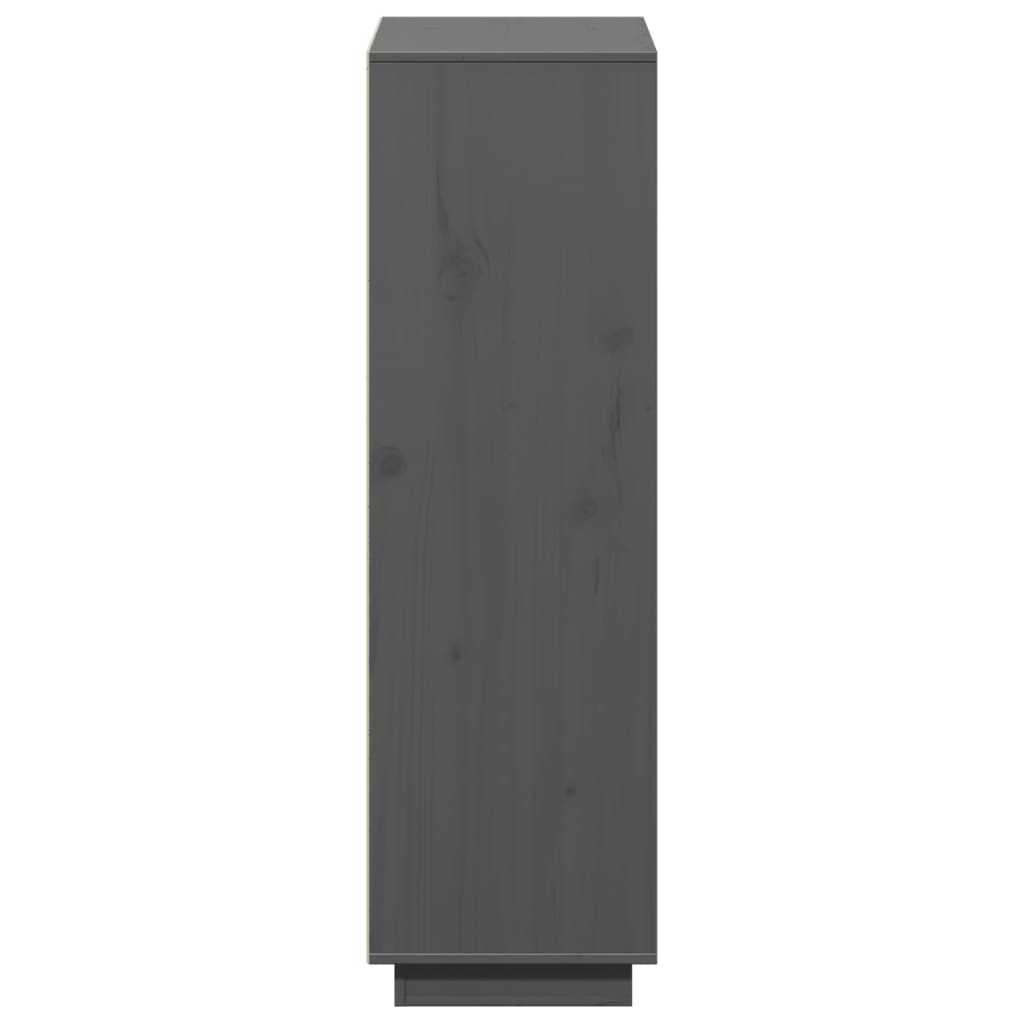 Credenza Grigia 110,5x35x117 cm in Legno Massello di Pino - homemem39