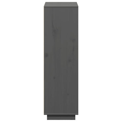 Credenza Grigia 110,5x35x117 cm in Legno Massello di Pino - homemem39