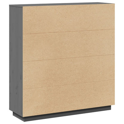 Credenza Grigia 110,5x35x117 cm in Legno Massello di Pino - homemem39