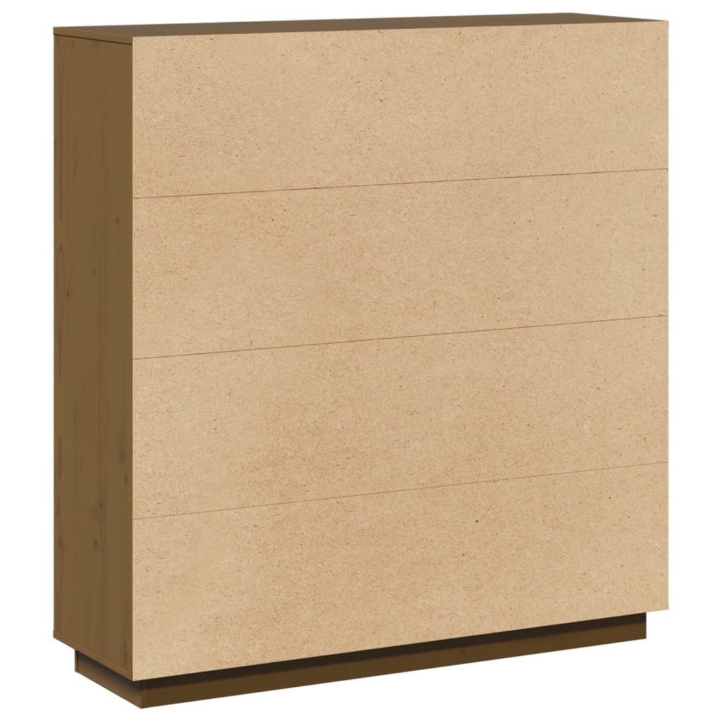 Credenza Marrone Ambrato 110,5x35x117 cm Legno Massello di Pino - homemem39