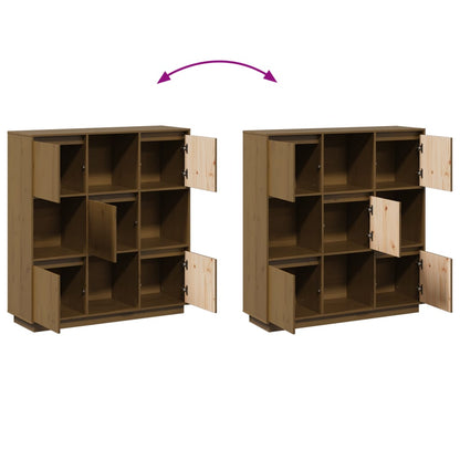 Credenza Marrone Ambrato 110,5x35x117 cm Legno Massello di Pino - homemem39