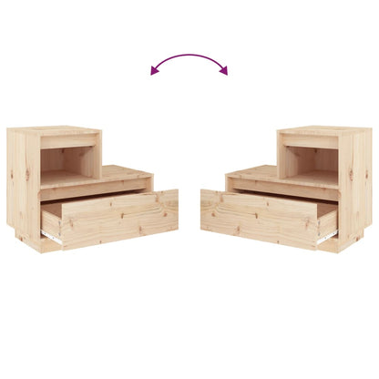 Comodino 60x34x51 cm in Legno Massello di Pino - homemem39