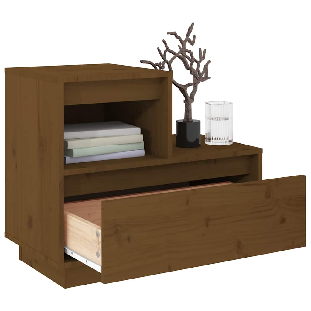 Comodini 2 pz Marrone Ambrato 60x34x51 cm in Legno di Pino - homemem39