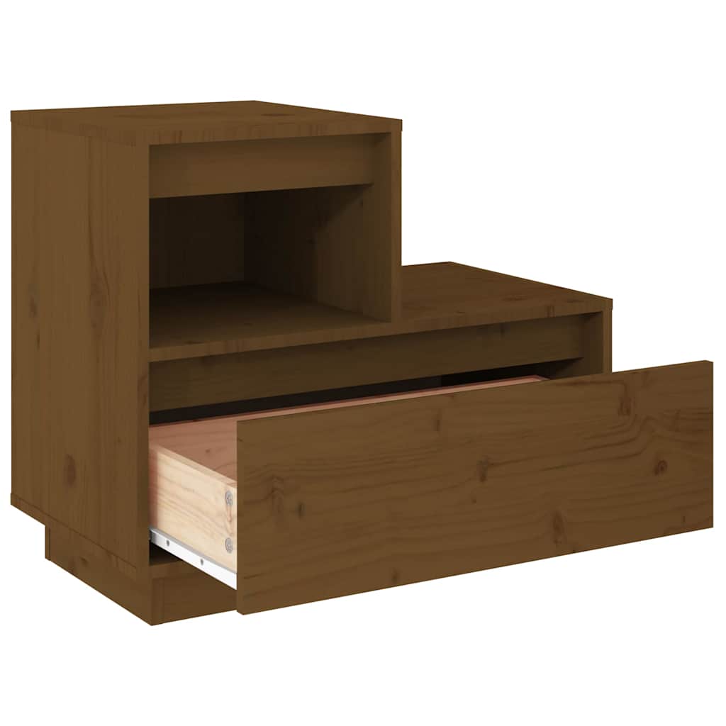 Comodini 2 pz Marrone Ambrato 60x34x51 cm in Legno di Pino - homemem39