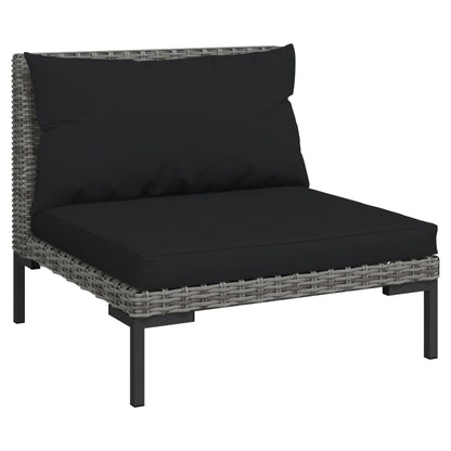 Set Divani da Giardino 9 pz con Cuscini Polyrattan Grigio Scuro | homemem39