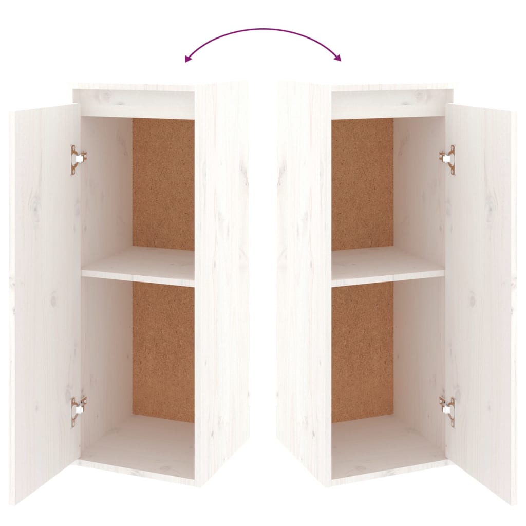 Mobili Porta TV 2 pz Bianchi in Legno Massello di Pino - homemem39