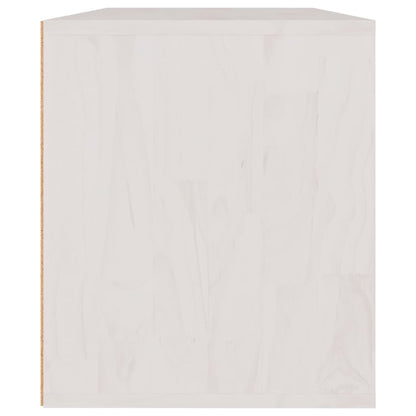 Mobili TV 3 pz Bianchi in Legno Massello di Pino