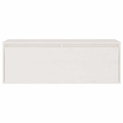 Set Mobile TV 3 pz bianco in legno massello di pino