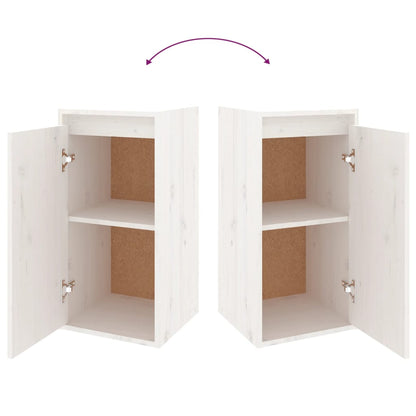 Mobili Porta TV 3 pz Bianco in Legno Massello di Pino