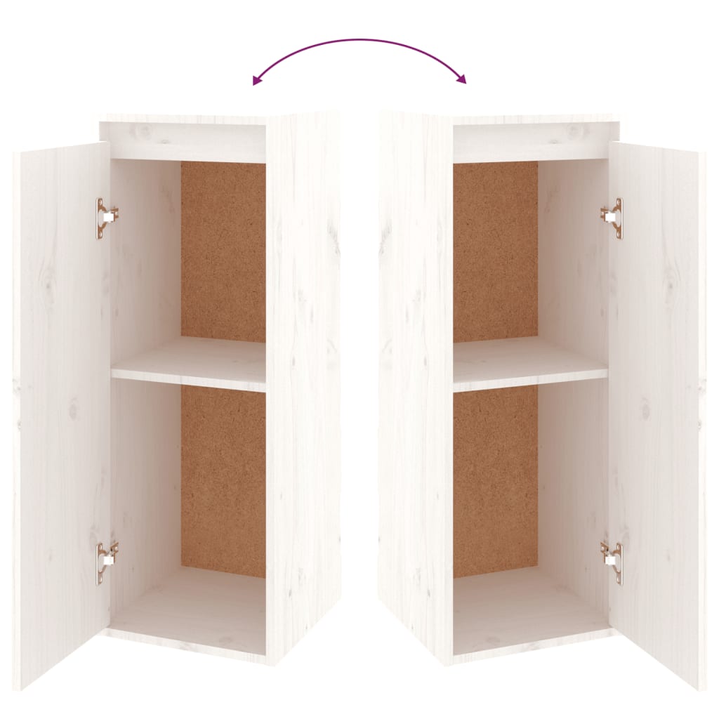 Mobili Porta TV 3 pz Bianco in Legno Massello di Pino